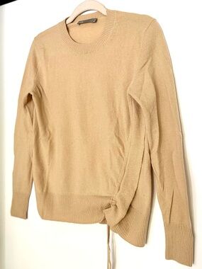 Vince 100% Cashmere Camel Wrap Sweater XS Asymmetrical Side Tie